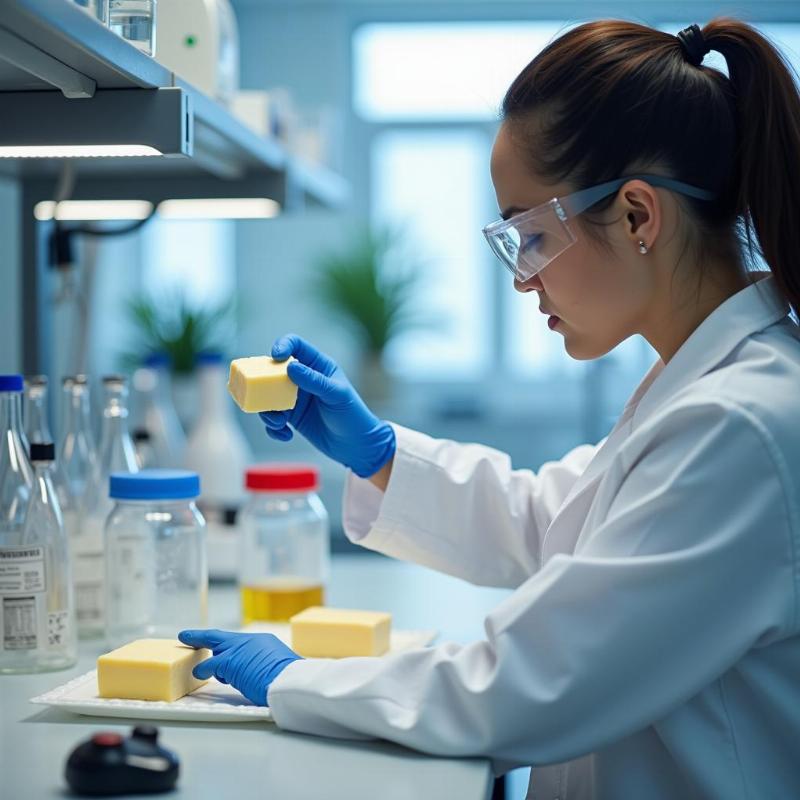 Hình ảnh minh họa quy trình kiểm nghiệm chất lượng bơ tại phòng thí nghiệm hiện đại