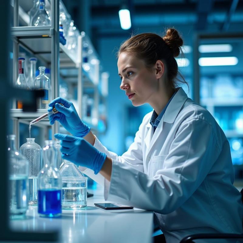 Hinh anh phong thi nghiem dang phan tich cac chi tieu quan trong cua nuoc tinh khiet