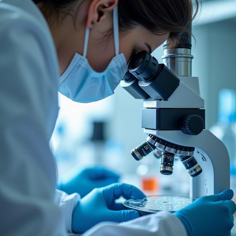 Chuyen gia tan tam kiem nghiem muoi trong phong thi nghiem hien dai