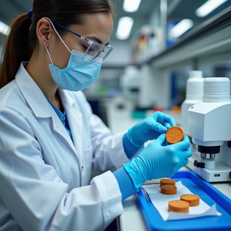 Quy trình kiểm nghiệm phở khô hiện đại được thực hiện nghiêm ngặt trong phòng thí nghiệm đạt chuẩn ISO